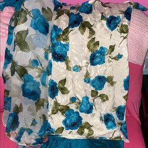 Silk floral Indian suit